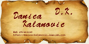 Danica Kalanović vizit kartica